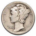 1921-D Mercury Dime VG (Details)