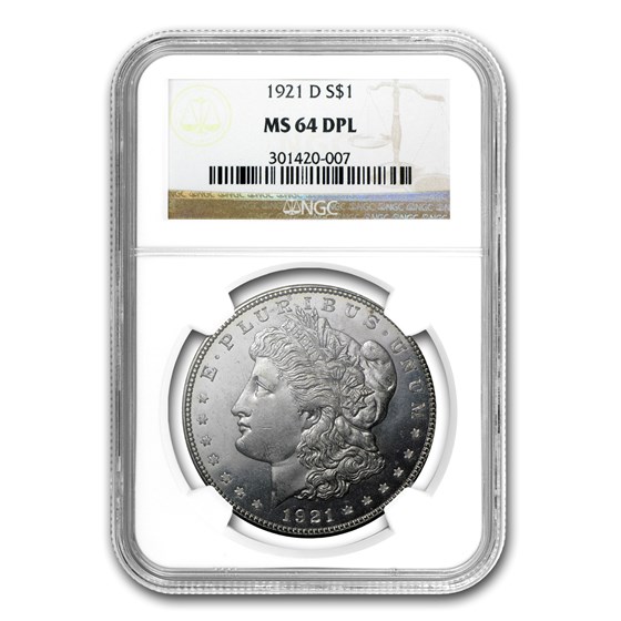 1921-D Morgan Dollar MS-64 NGC (DPL) 1921-D Morgan Dollar MS-64 NGC (DPL)