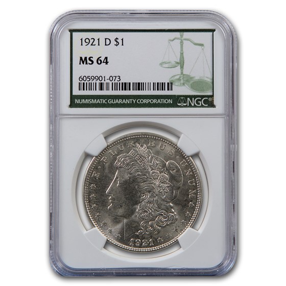 1921-D Morgan Dollar MS-64 NGC (Green Label) 1921-D Morgan Dollar MS-64 NGC (Green Label)
