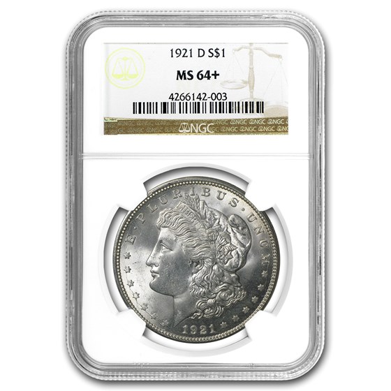 1921-D Morgan Dollar MS-64+ NGC 1921-D Morgan Dollar MS-64+ NGC