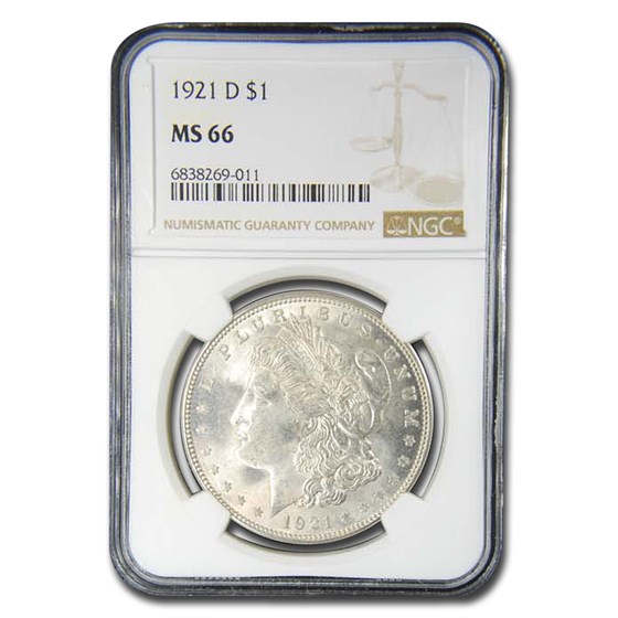 1921-D Morgan Dollar MS-66 NGC 1921-D Morgan Dollar MS-66 NGC