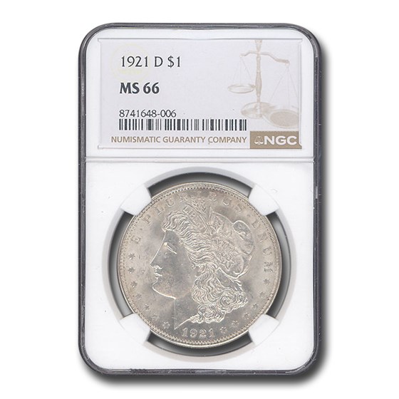1921-D Morgan Dollar MS-66 NGC