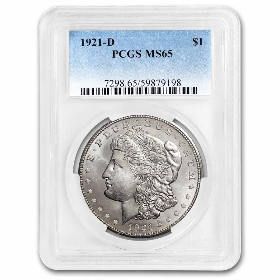 1921-D Morgan Silver Dollar MS-65 PCGS