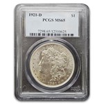 1921-D Morgan Silver Dollar MS-65 PCGS