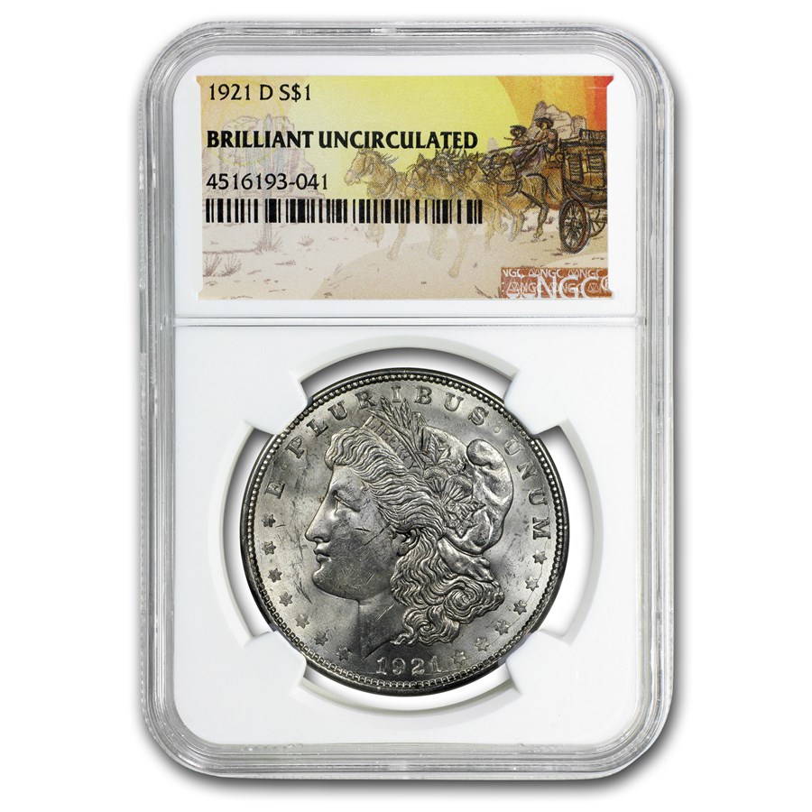 1921-D Stage Coach Morgan Dollar BU NGC