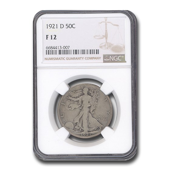 1921-D Walking Liberty Half Dollar Fine-12 NGC 1921-D Walking Liberty Half Dollar Fine-12 NGC