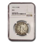 1921-D Walking Liberty Half Dollar Good-6 NGC