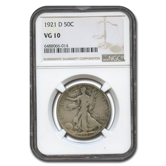 1921-D Walking Liberty Half Dollar VG-10 NGC 1921-D Walking Liberty Half Dollar VG-10 NGC