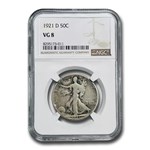 1921-D Walking Liberty Half Dollar VG-8 NGC