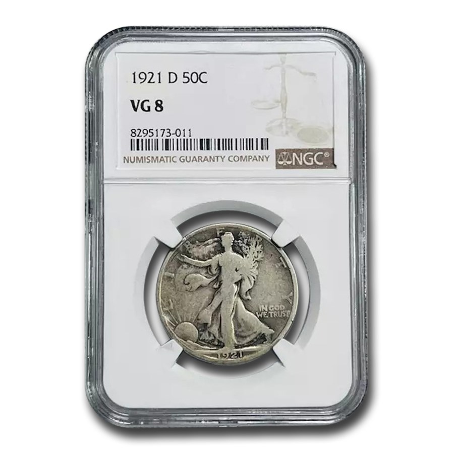 1921-D Walking Liberty Half Dollar VG-8 NGC