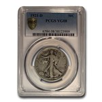 1921-D Walking Liberty Half Dollar VG-8 PCGS