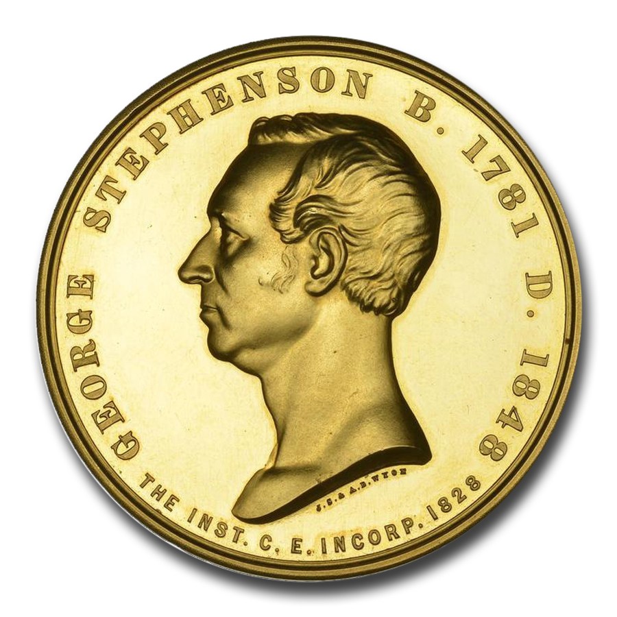 Buy (1921) Great Britain Gold Medal George Stephenson MS-63* NGC | APMEX