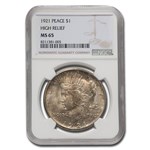 1921 High-Relief Peace Dollar MS-65 NGC