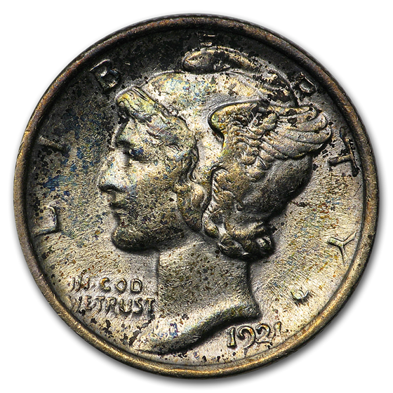 1921 Mercury Dime AU 1921 Mercury Dime AU