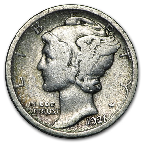 1921 Mercury Dime Fine 1921 Mercury Dime Fine
