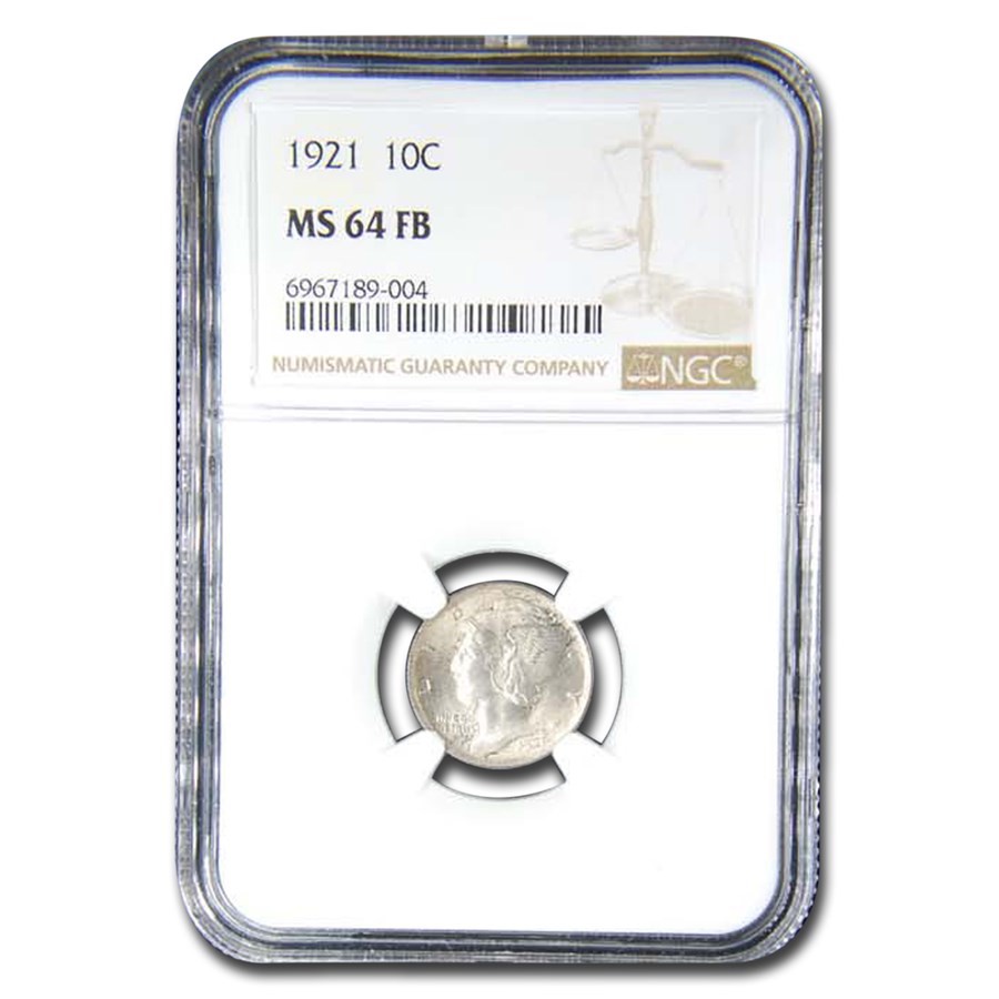 1921 Mercury Dime MS-64 NGC (FB)