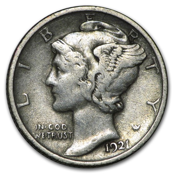 1921 Mercury Dime VF 1921 Mercury Dime VF