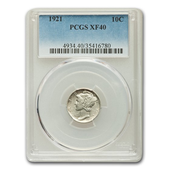 1921 Mercury Dime XF-40 PCGS 1921 Mercury Dime XF-40 PCGS