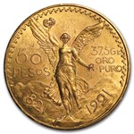 1921 Mexico Gold 50 Pesos BU