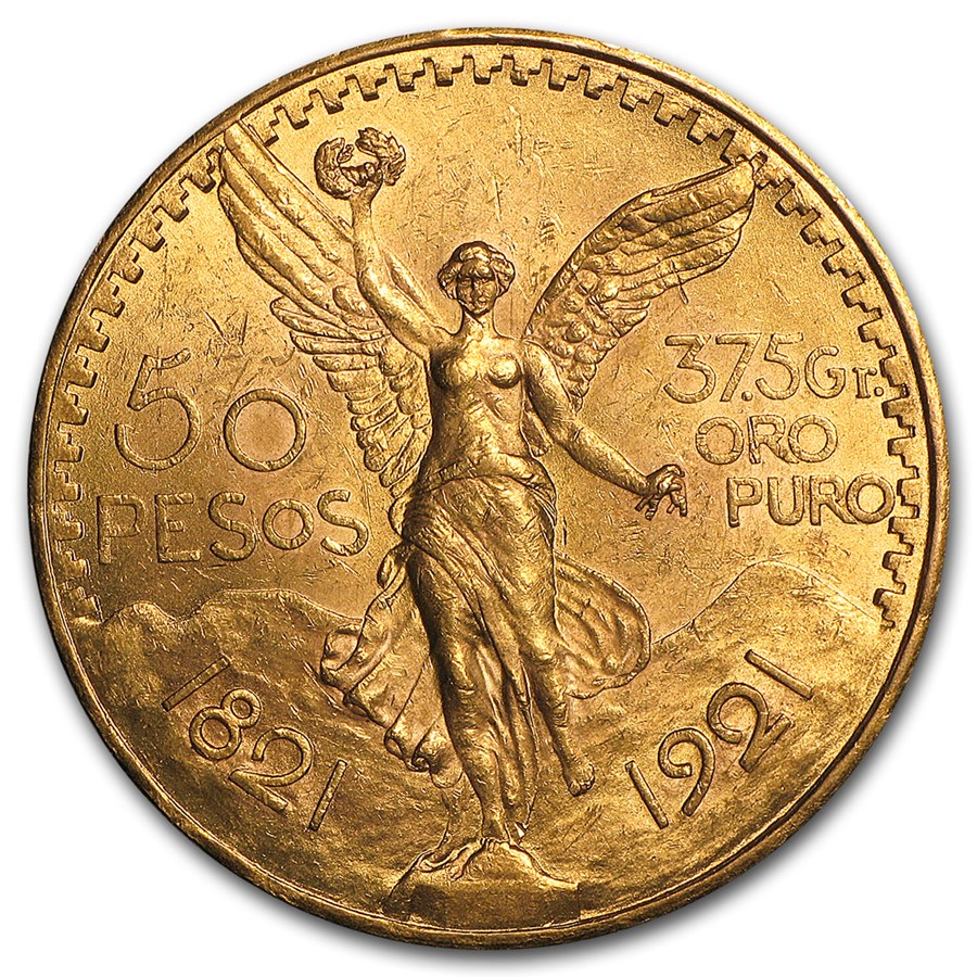 1921 Mexico Gold 50 Pesos BU