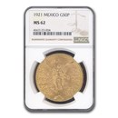 1921 Mexico Gold 50 Pesos MS-62 NGC