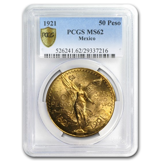 1921 Mexico Gold 50 Pesos MS-62 PCGS 1921 Mexico Gold 50 Pesos MS-62 PCGS