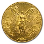 1921 Mexico Gold 50 Pesos MS-63 PCGS