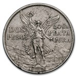 1921 Mexico Silver 2 Pesos Winged Victory Avg Circ