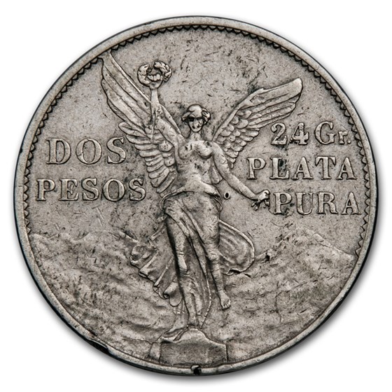 1921 Mexico Silver 2 Pesos Winged Victory Avg Circ 1921 Mexico Silver 2 Pesos Winged Victory Avg Circ
