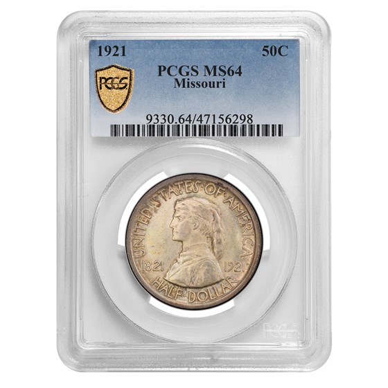 1921 Missouri Centennial Half Dollar Commem MS-64 PCGS 1921 Missouri Centennial Half Dollar Commem MS-64 PCGS