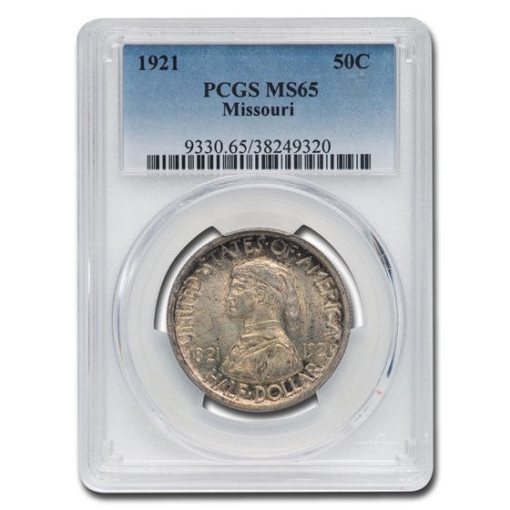 1921 Missouri Half Dollar Centennial Commem MS-65 PCGS 1921 Missouri Half Dollar Centennial Commem MS-65 PCGS