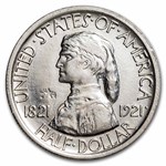 1921 Missouri Tercentenary Half Dollar 2*4 BU (Cleaned)
