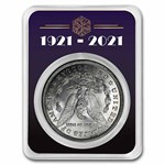 1921 Morgan Dollar BU - w/100th Anniv Art Deco Snowflake Card