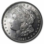 1921 Morgan Dollar BU - w/100th Anniv Art Deco Snowflake Card