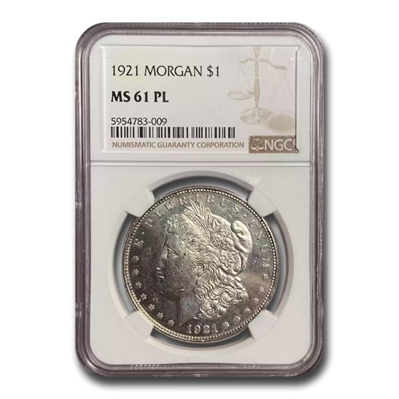 1921 Morgan Dollar MS-61 NGC PL (Proof Like) 1921 Morgan Dollar MS-61 NGC PL (Proof Like)