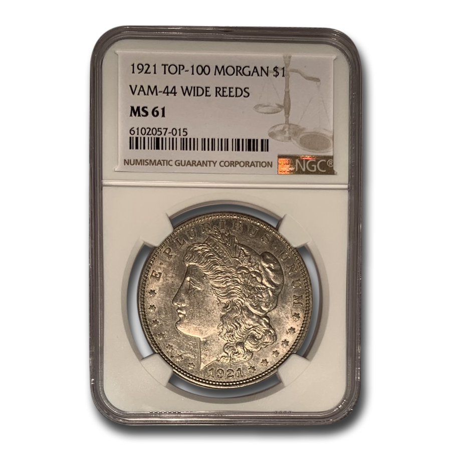 Buy 1921 Morgan Dollar MS-61 NGC (VAM-44 Wide Reeds, Top-100) | APMEX
