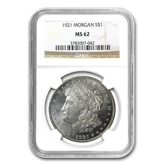 1921 Morgan Dollar MS-62 NGC 1921 Morgan Dollar MS-62 NGC