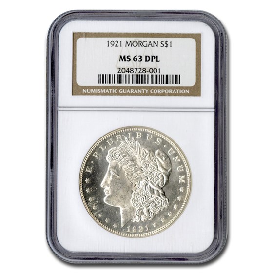 1921 Morgan Dollar MS-63 DPL NGC 1921 Morgan Dollar MS-63 DPL NGC
