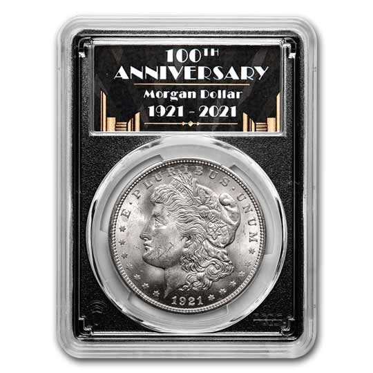 1921 Morgan Dollar MS-63 PCGS (100th Anniversary Label) 1921 Morgan Dollar MS-63 PCGS (100th Anniversary Label)