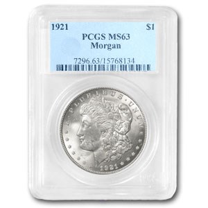 1921 Morgan Dollar MS-63 PCGS (VAM-41, Pitted Rev, Top-100) 1921 Morgan Dollar MS-63 PCGS (VAM-41, Pitted Rev, Top-100)