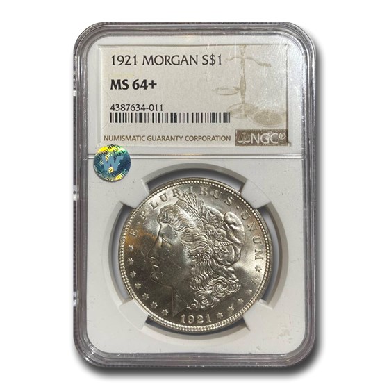 1921 Morgan Dollar MS-64+ NGC 1921 Morgan Dollar MS-64+ NGC