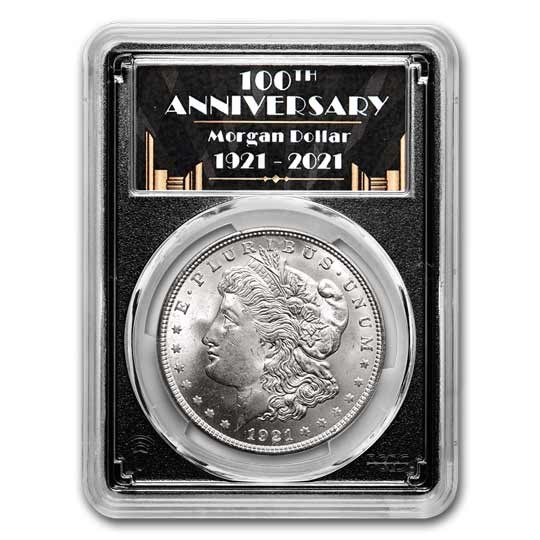 1921 Morgan Dollar MS-64 PCGS (1921-2021 Anniversary Label)