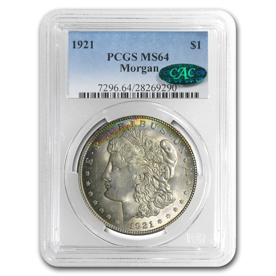 1921 Morgan Dollar MS-64 PCGS (CAC) 1921 Morgan Dollar MS-64 PCGS (CAC)