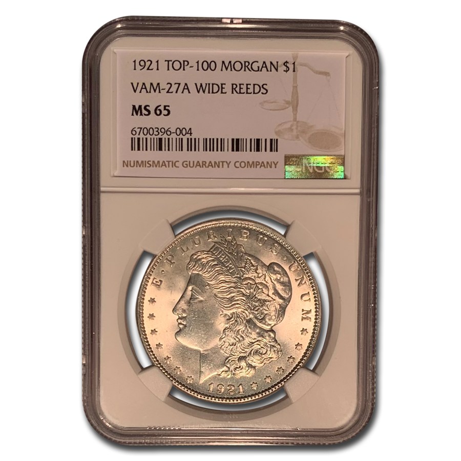 Buy 1921 Morgan Dollar MS-65 VAM-27A Wide Reeds | APMEX
