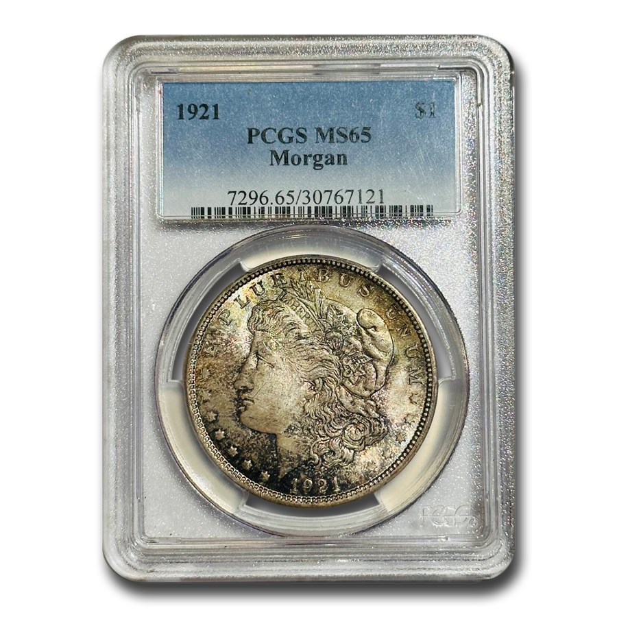 1921 Morgan Dollar MS-65 PCGS (Toned)