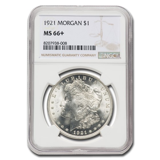 1921 Morgan Dollar MS-66+ NGC 1921 Morgan Dollar MS-66+ NGC