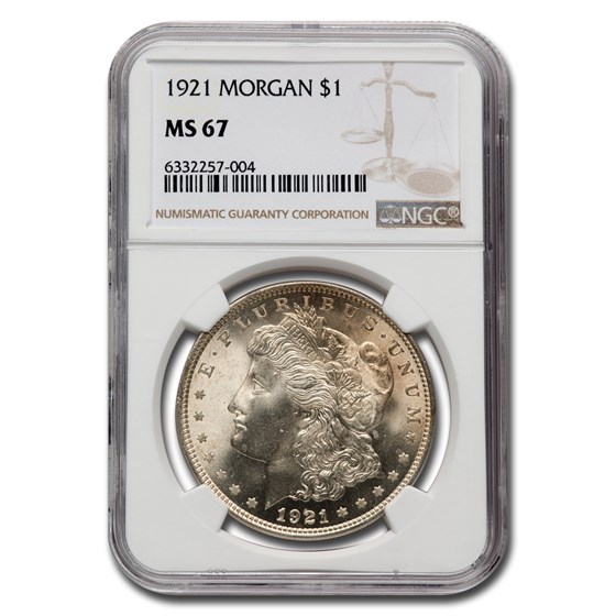 1921 Morgan Dollar MS-67 NGC 1921 Morgan Dollar MS-67 NGC