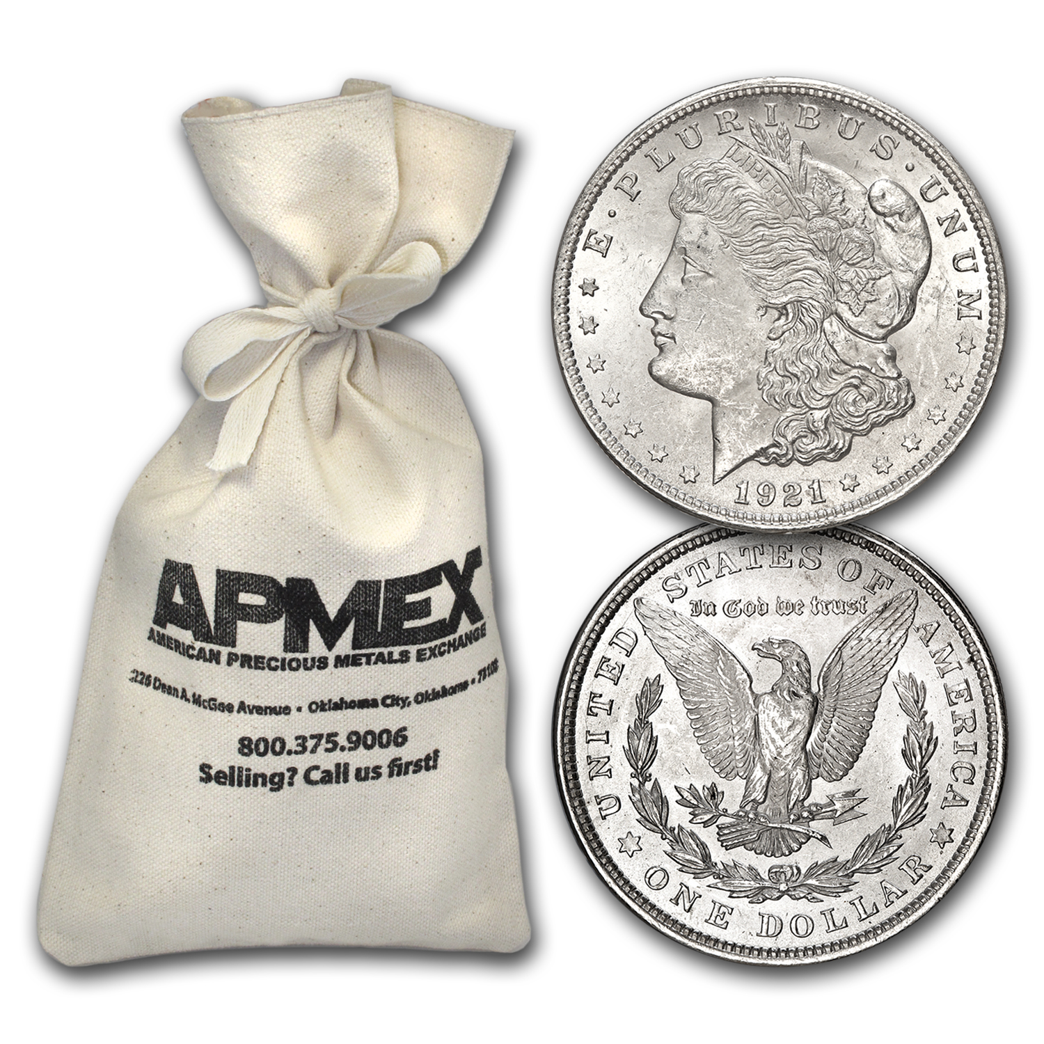 Buy 1921 Morgan Dollars 1000-Coin Bag BU | APMEX