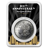 1921 Morgan Silver Dollar 100th Anniversary BU - Spotlights