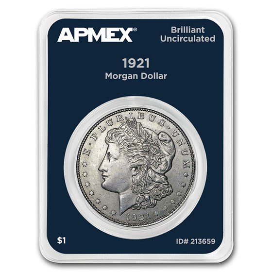 1921 Morgan Silver Dollar APMEX Card BU 1921 Morgan Silver Dollar APMEX Card BU